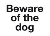 Beware of the dog sign MJN Safety Signs Ltd