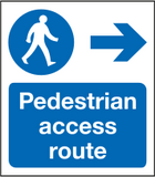 Pedestrian access route Right sign MJN Safety Signs Ltd