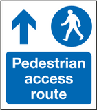 Pedestrian access route straight ahead sign MJN Safety Signs Ltd