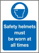 Safety helmets must be worn at all times sign MJN Safety Signs Ltd