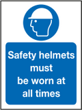 Safety helmets must be worn at all times sign MJN Safety Signs Ltd