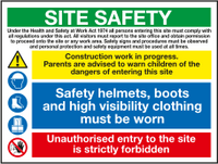 Site safety multi purpose sign MJN Safety Signs Ltd