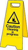 Caution slippery floor / Cleaning in progress Double sided plastic floor stand MJN Safety Signs Ltd