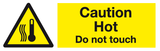 Caution Hot Do not touch labels (pack of 10) MJN Safety Signs Ltd