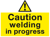 Caution Welding in progress sign MJN Safety Signs Ltd