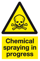 Chemical spraying in progress sign MJN Safety Signs Ltd