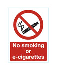 No smoking or E-cigarettes sign MJN Safety Signs Ltd