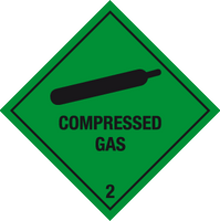 Compressed gas label MJN Safety Signs Ltd