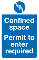 Confined space Permit to enter required sign MJN Safety Signs Ltd