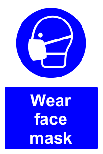 Wear face mask safety sign MJN Safety Signs Ltd
