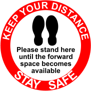 Keep your distance please stand here floor graphics | Safe distance ...