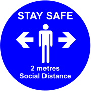 Stay safe blue floor graphic sign 2M MJN Safety Signs Ltd