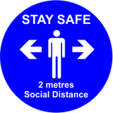 Stay safe blue floor graphic sign 2M MJN Safety Signs Ltd