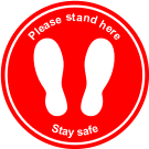 Please stand here floor graphic sign MJN Safety Signs Ltd