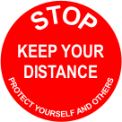 Stop keep your distance graphic floor sign MJN Safety Signs Ltd