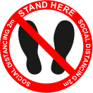 Stand here floor graphic sign MJN Safety Signs Ltd