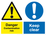Danger Contamination risk Keep clear sign MJN Safety Signs Ltd