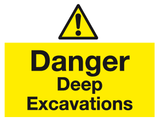 Danger Deep Excavations sign MJN Safety Signs Ltd