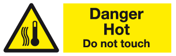 Danger Hot Do not touch sign MJN Safety Signs Ltd