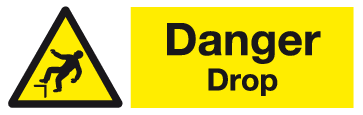 Danger Drop sign | Warning signs | MJN Safety Signs Ltd | Signs UK