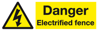 Danger Electrified fence sign MJN Safety Signs Ltd