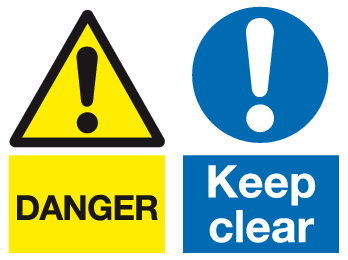 Danger Keep Clear sidebyside multi purpose sign MJN Safety Signs Ltd