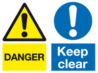 Danger Keep clear sign MJN Safety Signs Ltd