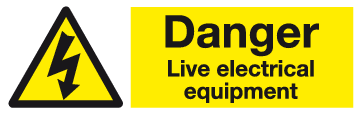 Danger Live electrical equipment sign MJN Safety Signs Ltd