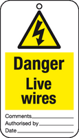 Danger Live wire tie-on-tags MJN Safety Signs Ltd