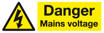 Danger Mains voltage sign MJN Safety Signs Ltd