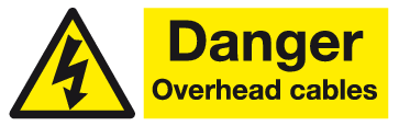 Danger Overhead cables sign MJN Safety Signs Ltd