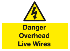 Danger Overhead Live Wires sign MJN Safety Signs Ltd