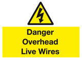 Danger Overhead Live Wire Sign MJN Safety Signs Ltd