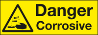 Danger corrosive warning label (pack of 10 labels) MJN Safety Signs Ltd