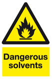 Dangerous solvents sign MJN Safety Signs Ltd