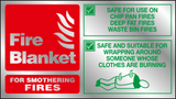 Fire blanket prestige sign - brushed silver effect MJN Safety Signs Ltd