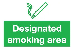 Designated smoking area sign MJN Safety Signs Ltd