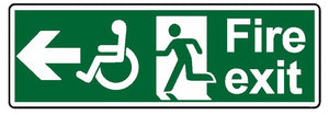 Fire exit wheelchair left sign MJN Safety Signs Ltd