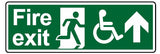 Fire exit wheelchair ahead sign MJN Safety Signs Ltd