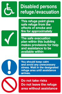 Disabled persons refuge / evacuation sign MJN Safety Signs Ltd