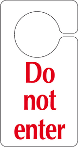 Do not enter Hook on the door sign MJN Safety Signs Ltd