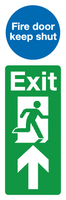 Doorplate Fire door keep shut Exit (straight) MJN Safety Signs Ltd