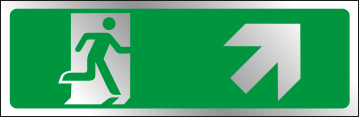 Exit diagonal right up prestige sign - no wording MJN Safety Signs Ltd
