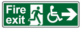 Fire exit wheelchair right sign MJN Safety Signs Ltd