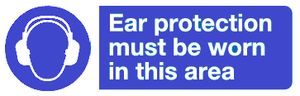 Ear protection must be worn in this area sign MJN Safety Signs Ltd