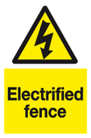 Electrified fence sign MJN Safety Signs Ltd
