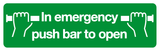 In emergency push bar to open sign MJN Safety Signs Ltd