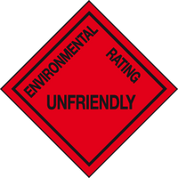 Environmental Rating Unfriendly sign MJN Safety Signs Ltd