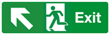 Exit diagonal left up arrow sign MJN Safety Signs Ltd