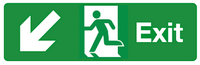 Exit door diagonal left down arrow sign MJN Safety Signs Ltd